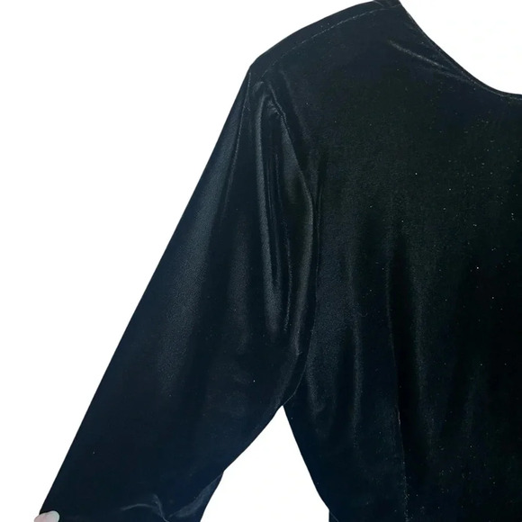 J. Christopher Vintage Black Velvet Open Back Long Sleeve Dress size 6 - Picture 3 of 8